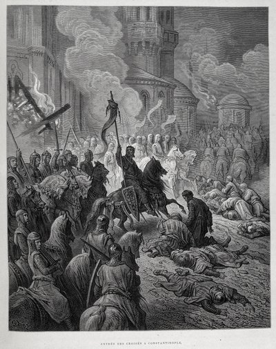 Wjazd krzyżowców do Konstantynopola podczas IV krucjaty Gustawa Doré. autorstwa Gustave Dore