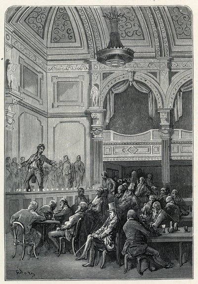 Pokoje piosenki i kolacji Evansa autorstwa Gustave Dore