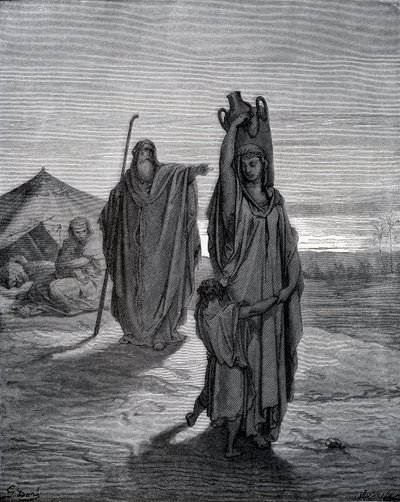 Wypędzenie Hagar autorstwa Gustave Dore