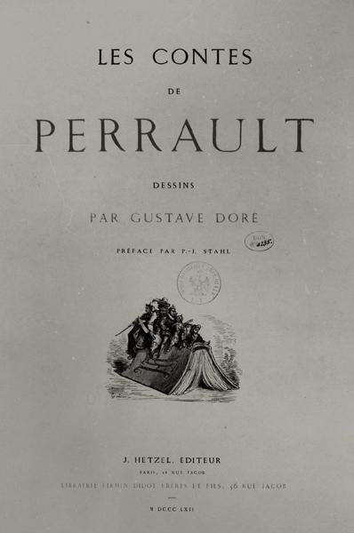 Frontyspis „Les Contes de Charles Perrault”, wyd. J. Hetzel autorstwa Gustave Dore