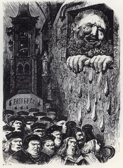 Gargantua opłakujący żonę - Gargantua opłakujący żonę - ilustracja z 