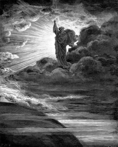 Bóg tworzący światło, 1866 autorstwa Gustave Dore