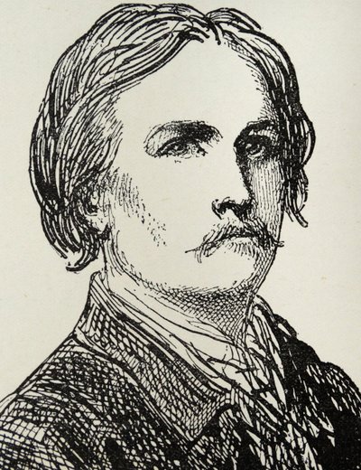 Gustave Dore - 1832-73 Francuski artysta i ilustrator książek, rycina według szkicu autoportretowego autorstwa Gustave Dore