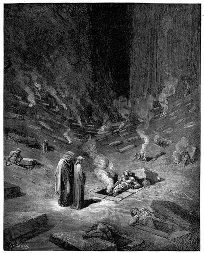 Piekło: miasto Dis, rzymski bóg podziemi, 1863 autorstwa Gustave Dore
