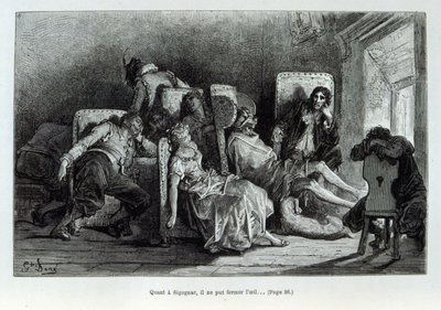 Ilustracja przedstawiająca „Kapitan Fracasse” Postać komedii dell