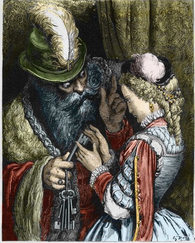 Ilustracja do „Sinobrodego”” autorstwa Gustave Dore