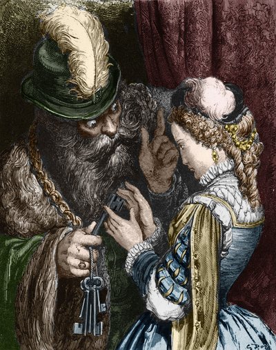Ilustracja do „Sinobrodego” Charlesa Perraulta, 1893 autorstwa Gustave Dore