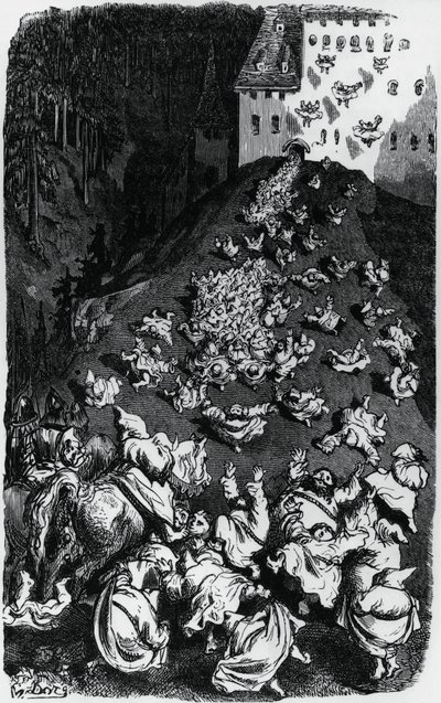 Ilustracja do zbioru opowieści humorystycznych (Contes drolatiques) autorstwa Honore de Balzac (1799-1850) autorstwa Gustave Dore