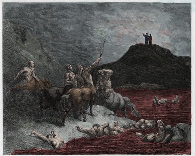Piekło, Pieśń 12: Nessus autorstwa Gustave Dore