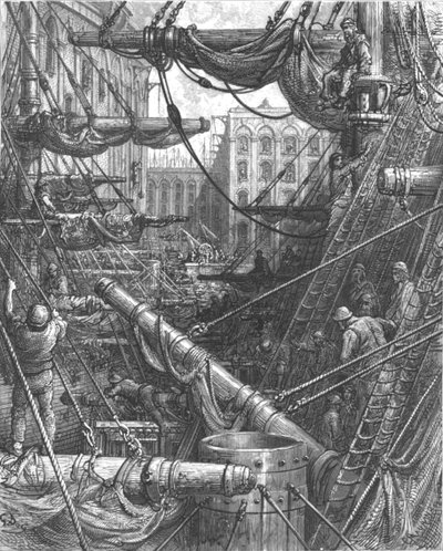 „Wewnątrz doków”, 1872. autorstwa Gustave Dore