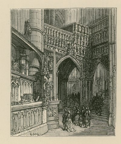 Wnętrze Opactwa Westminsterskiego autorstwa Gustave Dore