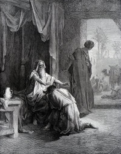 Izaak błogosławi Jakuba autorstwa Gustave Dore