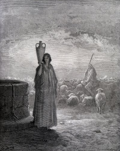 Jakub pasący trzody Labana autorstwa Gustave Dore