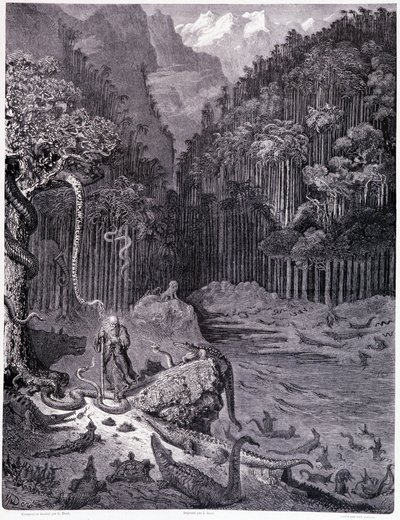 Widziałem w Ameryce... deska XI - Ilustracja Gustave Dore (1832-1883), do La legende du Jeif Wędrówka Pierre