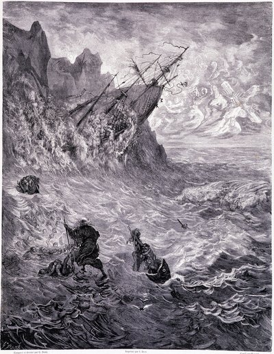 Przekraczam morza... płyta X – ilustracja Gustave Dore (1832-1883), do wędrówki La legende du Jeif autorstwa Pierre