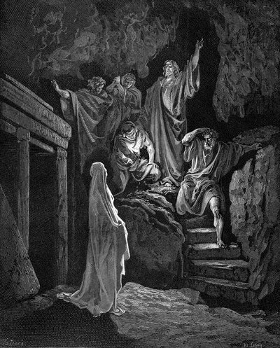 Jezus wskrzeszający Łazarza z grobu, 1865-1866 autorstwa Gustave Dore
