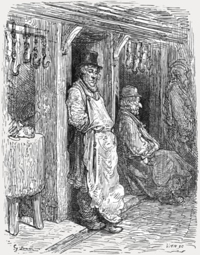 „Żydowscy rzeźnicy – Aldgate”, 1872. autorstwa Gustave Dore
