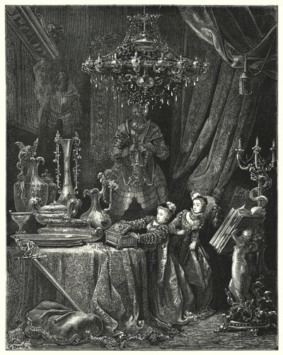 La Barbe-Bleue; Błękitnobrody (rycina) autorstwa Gustave Dore