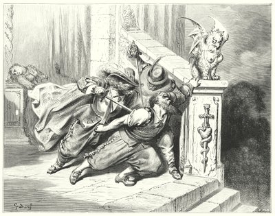 Niebieska Broda; Niebieska Broda (grawerowanie) autorstwa Gustave Dore