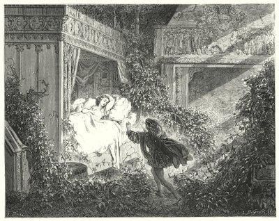 Śpiąca królewna; Śpiąca Królewna (grawerunek) autorstwa Gustave Dore