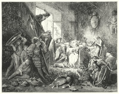 Śpiąca królewna; Śpiąca Królewna (grawerunek) autorstwa Gustave Dore