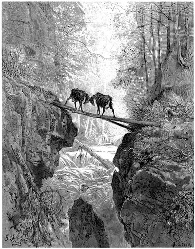 Les deux chevres: bajka Jeana de la Fontaine