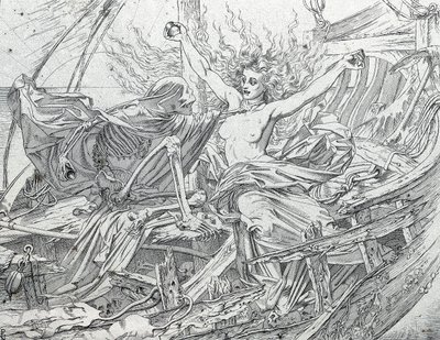 Życie i śmierć losują los załogi autorstwa Gustave Dore