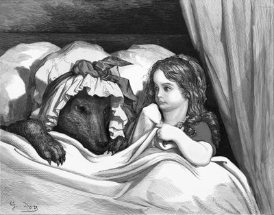 Czerwony Kapturek, grawer Gustave Doré. autorstwa Gustave Dore