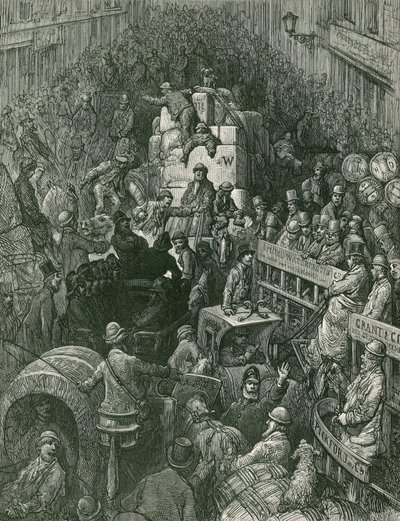 Scena uliczna w Londynie autorstwa Gustave Dore