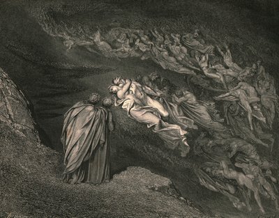 Miłość doprowadziła nas do jednej śmierci: Kaina czeka na duszę, która podzieliła nasze życie, ok. 1890 r. autorstwa Gustave Dore