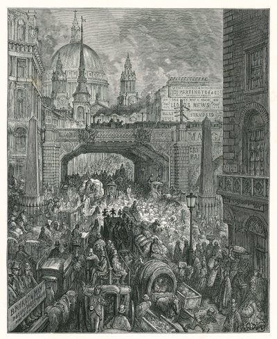 Wzgórze Ludgate (grawerowanie) autorstwa Gustave Dore