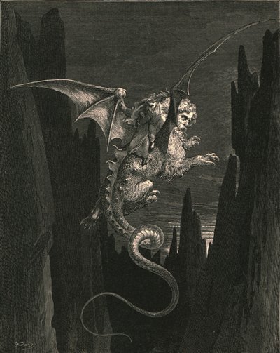 Nowy terror, który począłem na stromym spadku, ok. 1890 r. autorstwa Gustave Dore
