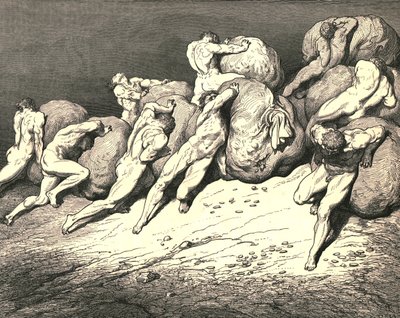 Nie całe złoto, które jest pod księżycem lub kiedykolwiek było, około 1890 roku. autorstwa Gustave Dore