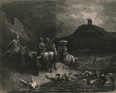 Jeden krzyknął z daleka: powiedz, na jaki ból przyszedłeś skazany, ok. 1890 r. autorstwa Gustave Dore