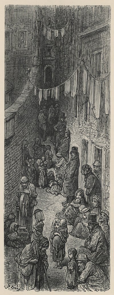 Orange Court, Drury Lane autorstwa Gustave Dore