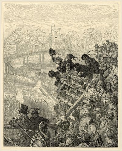 Oxford i Cambridge Boat Race, Putney autorstwa Gustave Dore