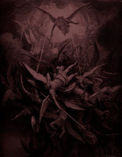 Raj utracony: Upadek zbuntowanych aniołów, artysta Doré autorstwa Gustave Dore