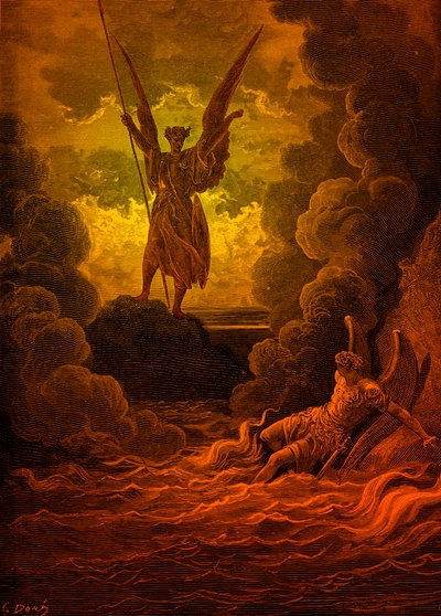 Raj utracony: Szatan i Belzebub. Autor: Doré autorstwa Gustave Dore