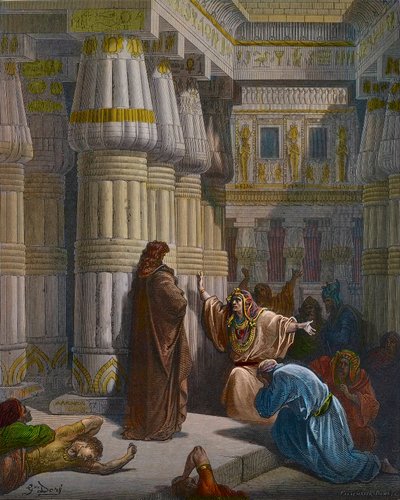 Faraon wzywa Mojżesza autorstwa Gustave Dore