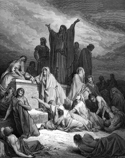 Plaga Jerozolimy, rycina Doré. - Biblia autorstwa Gustave Dore