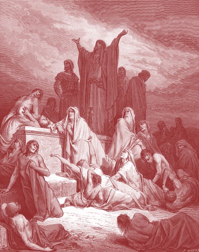 Plaga Jerozolimy, rycina Doré. - Biblia autorstwa Gustave Dore