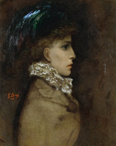Portret aktorki Sarah Bernhardt (1844-1923) Obraz Gustave Dore (1832-1883) autorstwa Gustave Dore
