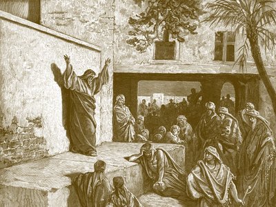 Prorok Micheasz, rycina Gustave Doré - Biblia autorstwa Gustave Dore