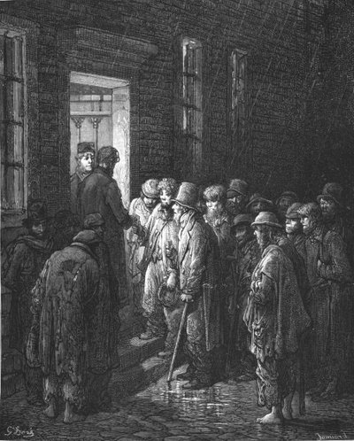„Schronienie – Ubieganie się o przyjęcie”, 1872. autorstwa Gustave Dore