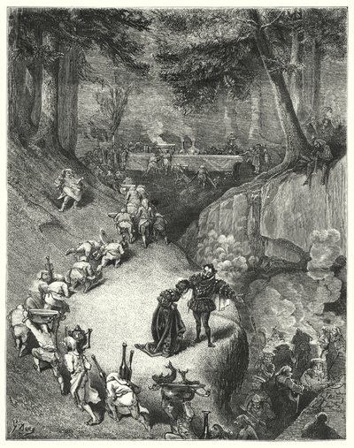 Riquet a La Houppe; Ricky of the Tuft (grawerunek) autorstwa Gustave Dore