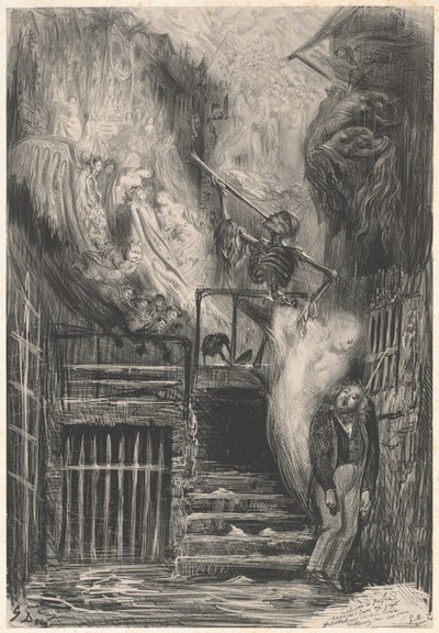 Rue de la Vieille Lanterne [Samobójstwo Gérarda de Nerval] autorstwa Gustave Dore