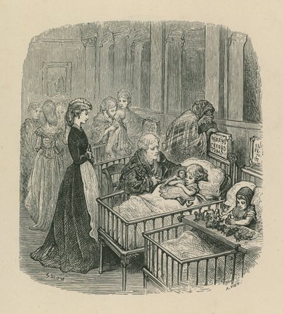 Scena ze szpitala w Londynie autorstwa Gustave Dore
