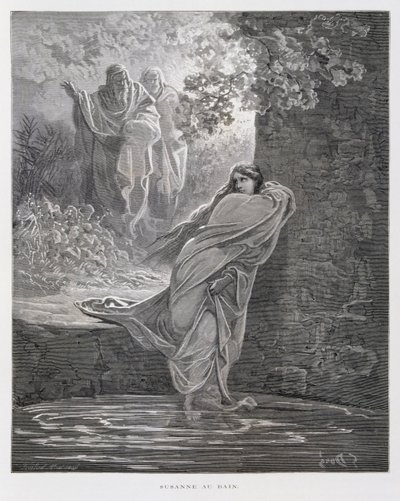 Zuzanna w kąpieli (Dan. 13:1-26), ilustracja z Biblii Dore