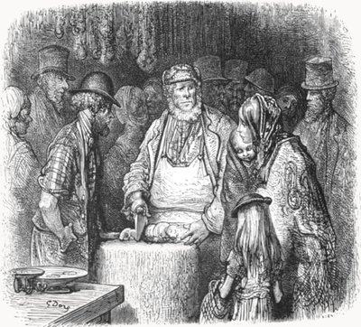 „Rzeźnik – Newport Market Alley”, 1872. autorstwa Gustave Dore