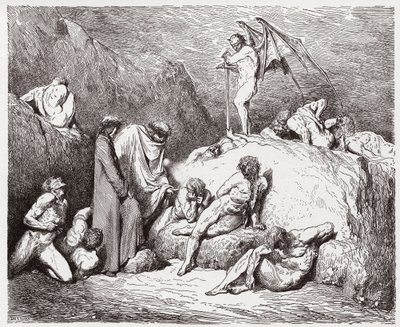Boska Komedia (La Divina Commedia, La Divine Comedie), Inferno, Canto 28: Okaleczeni siewcy niezgody w dziewiątej Bolgii - Dante Alighieri (1265-1321) - Ilustracja Gustave Dore (1832-1883) autorstwa Gustave Dore